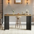 thumbnail image 4 of Home Bar Unit, 55.12-Inch Bar Table with a Spacious Tabletop, Modern Freestanding Mini Bar for Home Kitchen, Brown and Black, 4 of 7