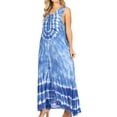 thumbnail image 3 of Sakkas Leonor Women's Maxi Sleeveless Tank Long Print Dress with Pockets and Ties - TD52-811-Blue - One Size, 3 of 5