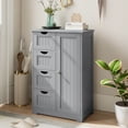thumbnail image 5 of Gymax Bathroom Floor Storage Cabinet Wooden Freestanding Bathroom Storage Unit w/1 Door & 4 Drawers Grey, 5 of 9