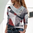 thumbnail image 2 of Aoochasliy Clothes Womens Tops Long Sleeve Shirts Spring Fall Casual Casual Womens V-Neck Winter Button Printing Pullover Tops Blouse, 2 of 6
