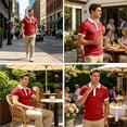 thumbnail image 7 of Breeze Polo Shirts for Men Color Block Henley Short Sleeve T Shirts Causal Athletic Golf Tees, 4XL, 7 of 7