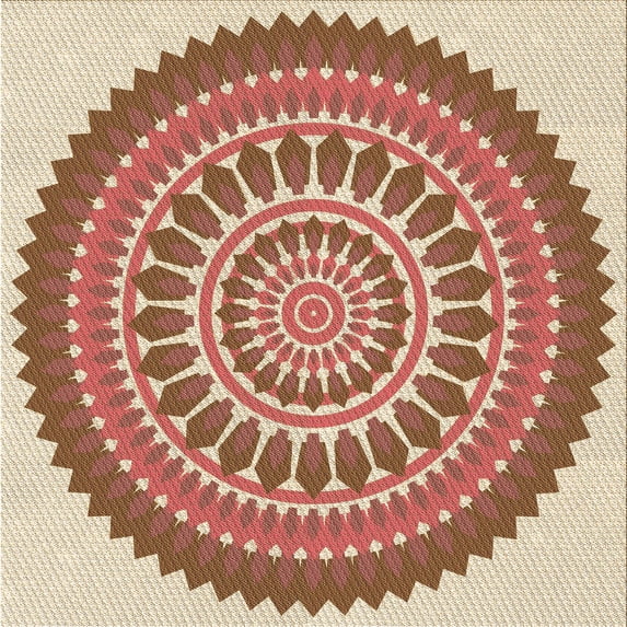 Ahgly Company Machine Washable Indoor Square Transitional Grapefruit Red Area Rugs, 4' Square