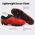 thumbnail image 3 of BURUDANI Men Sports Athletic Light Outdoor Football Soccer Cleats Shoes RED/BLACK Size 8, 3 of 7