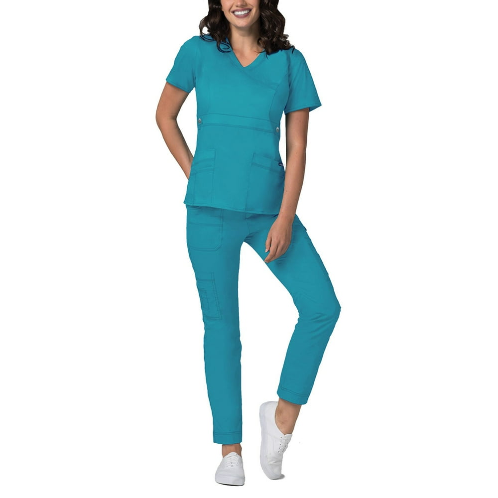 Adar - Adar Active Classic Scrub Set For Women - Crossover Top and ...
