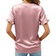 thumbnail image 5 of TaTaai Women's Satin V Neck Short Sleeve Shirt, Business Casual Silky Drape, Lightweight for Office Daily Party Formal Occasions Gift, 5 of 8