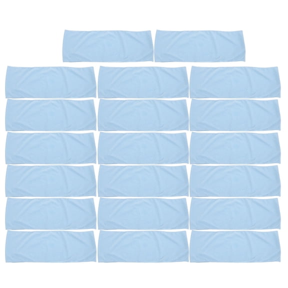 BESTYASH 20Pcs Elastic Chair Bow Bands Sky Blue Stretchy Chair Sashes for Event Party Decor