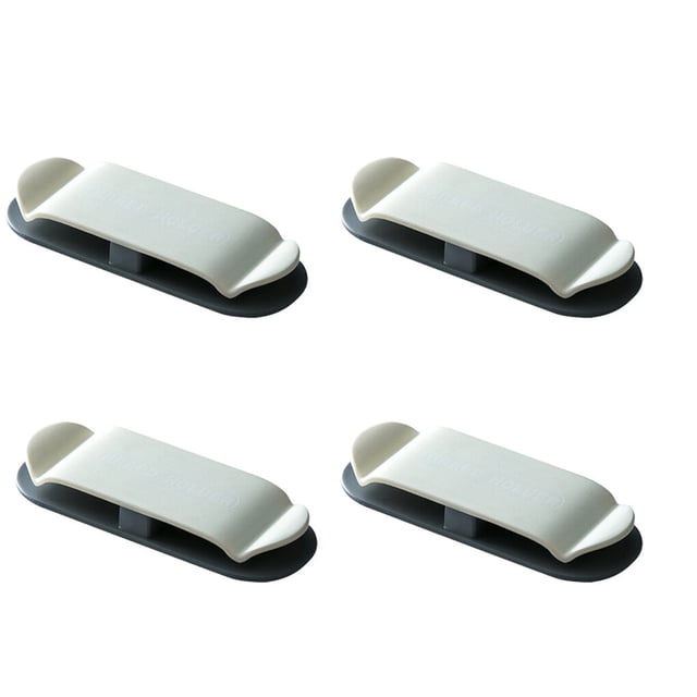 4pcs Power Plug Socket Holder Punch-Free Adhesive Hook Waterproof Wall Storage Hook