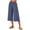 Navy, variant on cocolona Womens Summer Casual Capri Pants Elastic Waist Straight Wide Leg Travel Beach Cropped Pants with Pockets