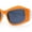 Orange White - Black, variant on Womens Mod Angular Brow Cat Eye Thick Wavy Arm Plastic Sunglasses All Black