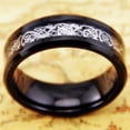 thumbnail image 2 of Beveled Silver Dragon Tungsten Wedding Ring, 2 of 5
