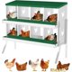 thumbnail image 3 of Historyli Nido metálico para gallinas con 8 compartimentos y patas, fácil de recoger y limpiar, color verde, 3 of 6