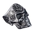 thumbnail image 4 of Seven Seas Pirates Mason Skull Steel Black Enameled Silver Ring, 4 of 4