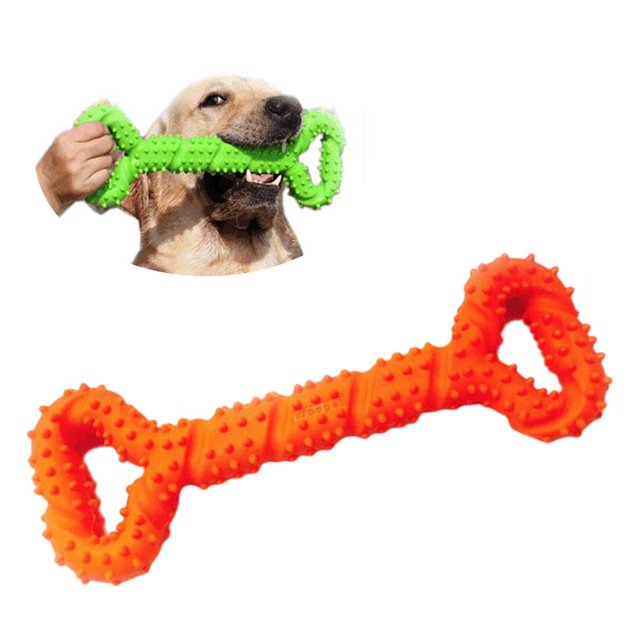Juguetes para masticar perros Cepillo de Juguetes para limpiar los , Masticadores agresivos Juguete para masticar duradero Cepillo para - Naranja Yinane goma masticar hueso tirar jugar