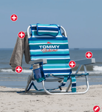 Tommy Bahama Backpack Beach Chair 2 Pack, Tropical Foliage, Dark