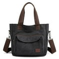 thumbnail image 2 of Women's Canvas Tote Purse Shoulder Crossbody Bag Small Handbag Multi-pocket Top Handle Work Bags, 2 of 16