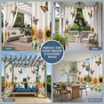 thumbnail image 5 of Summer Sunflower Butterfly Outdoor Curtains for Patio, Country Vintage Yellow Red Flower Leaf Waterproof Outside Curtains Privacy Blackout Curtain for Porch Pergola Cabana, 2 Panel 54W x 84L Inch, 5 of 9