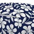 thumbnail image 3 of Hawaiian Pouf Cover with Zipper, Hibiscus Flower Silhouettes Repetition Aloha Summer Party Themes Print, Soft Decorative Fabric Unstuffed Case, 30" W X 17.3" L, Night Blue and White, by Ambesonne, 3 of 5