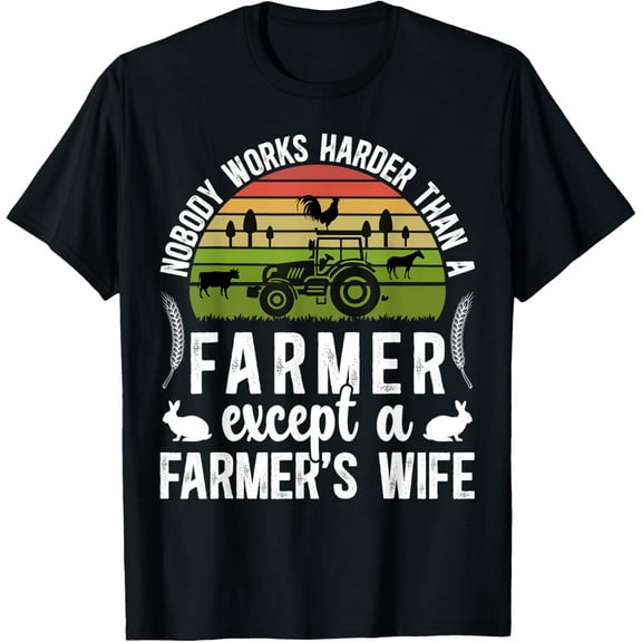 t-shirt Farmer's Wife Farm Wife Of A Farmer Wife T-Shirt mens，black，women，funny，journey，Crew Neck, Short Sleeve,custom clothing patterns.gift