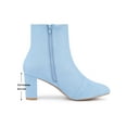 thumbnail image 5 of BLISSFUL STEP Valentine's Women's Boot Dress Side Zip Block Heel Ankle Boots Sky Blue 6, 5 of 5