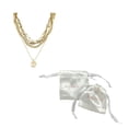 thumbnail image 3 of Adornia Women's 14k Gold Plated Messy Layered Necklace with Pebbled Charm, 3 of 3