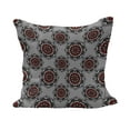 thumbnail image 1 of Abstract Fluffy Throw Pillow Cushion Cover, Persian Moroccan Middle Eastern Design with Flower Image, Decorative Square Accent Pillow Case, 16" x 16", Pale Grey Burgundy, by Ambesonne, 1 of 5