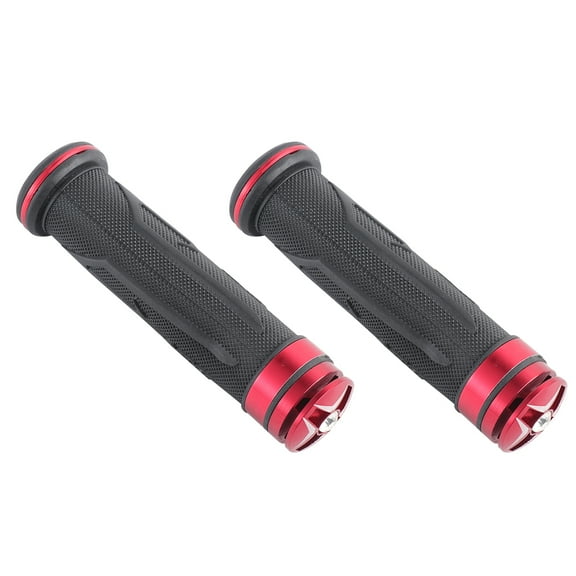 Masteelf Pair of Motorcycle 7/8 Inch Aluminium Handle Grips Handlebars (Black Red)
