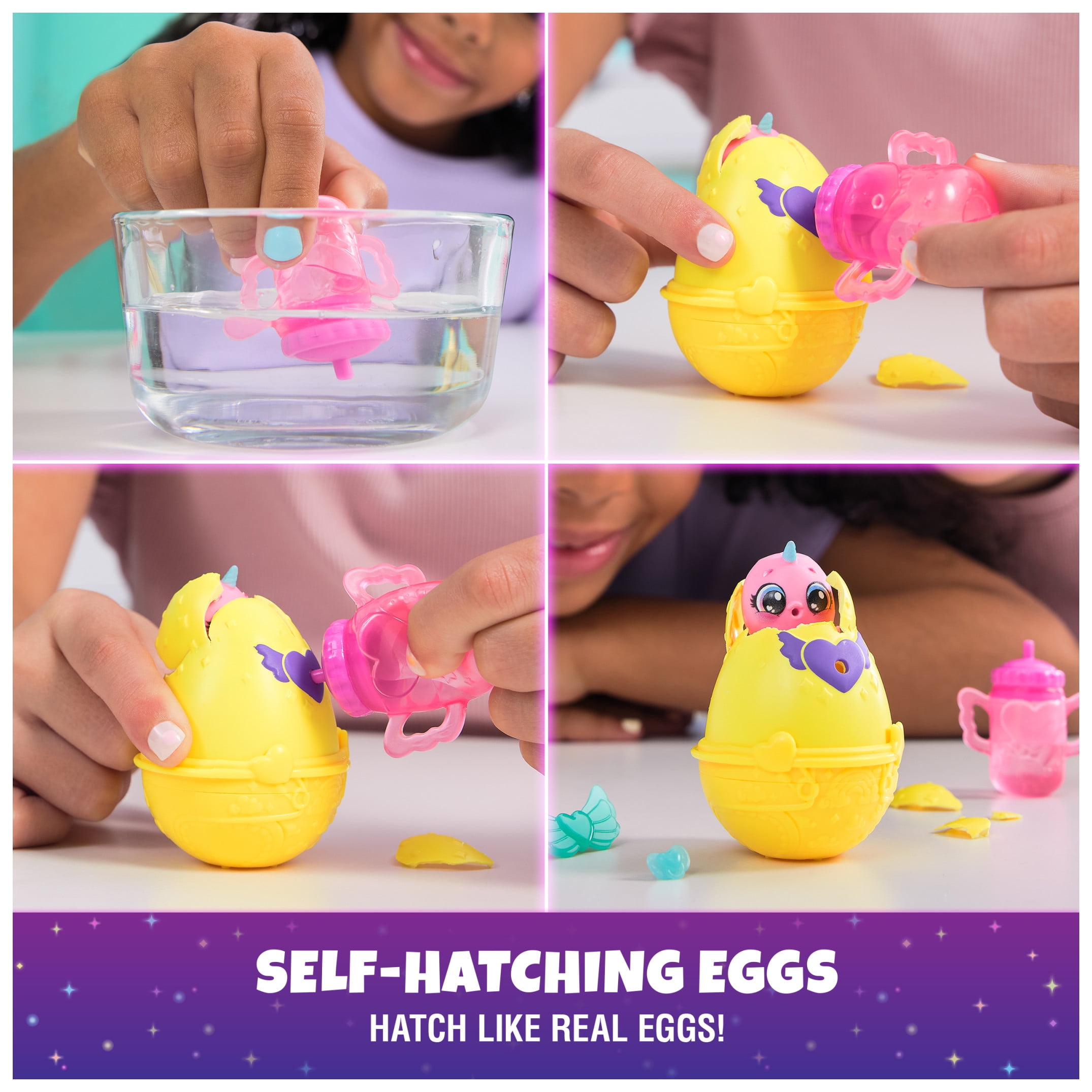 Hatchimals Alive, Neon Rainbow Spring Basket with 5 Doll Figures