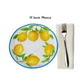 thumbnail image 4 of Set of 4 Yellow Lemon Melamine Dinner Plates Dinnerware 11 inch Trimmed in Blue Real Living, 4 of 8