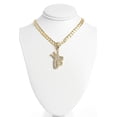 thumbnail image 2 of Cadena cubana con corte tipo diamante + letra F crown, 2 of 3