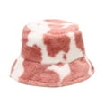 thumbnail image 2 of Kiplyki Women's Autumn And Winter Fashion Cow Print Basin Hat Plush Fisherman Hat Warm Hat, 2 of 6