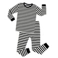 thumbnail image 2 of Conjuntos de pijamas a rayas de manga larga de algodón blanco y negro, Pijamas para niños de 1 a 8 años, Pijamas de Navidad para niños, ropa de dormir para bebés PJS, 2 of 4
