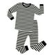 thumbnail image 2 of Conjuntos de pijamas a rayas de manga larga de algodón blanco y negro, Pijamas para niños de 1 a 8 años, Pijamas de Navidad para niños, ropa de dormir para bebés PJS, 2 of 4