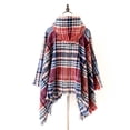 thumbnail image 2 of Mode Femmes Cape Châle à Carreaux Tricot Cardigan Cape, 2 of 5
