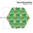 thumbnail image 2 of Honeii Crocodile And Bush print Leather Coaster Set of 4, ideal for safeguarding your furniture from drinks spills and effortless cleanup-Hexagon, 2 of 6