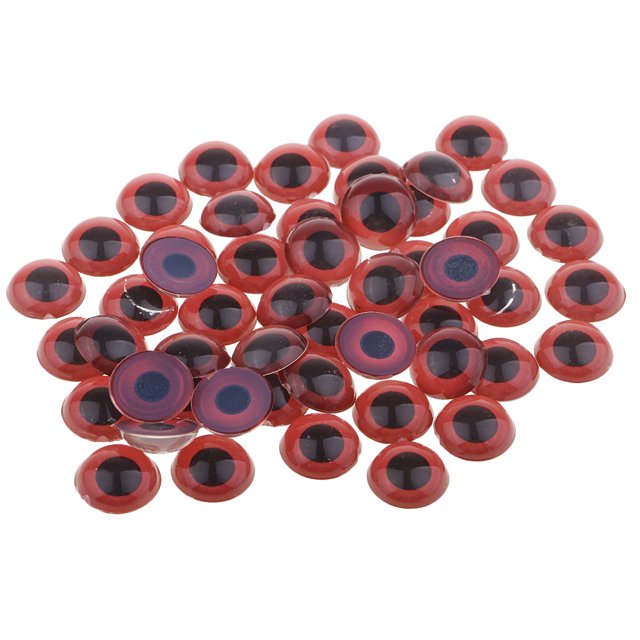 50x ojos abovedados de plástico posterior plana para muñeco de 12mm Sunnimix Flatback Eyes for Dolls