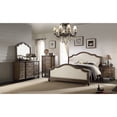 thumbnail image 2 of Modish Queen Size Bed With Arched Headboard And Footboard, Brown And White, 2 of 2