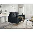 thumbnail image 5 of Pemberly Row 58" Square Arm Modern Fabric/Wood Loveseat in Dark Gray, 5 of 5