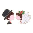 thumbnail image 6 of WHAMVOX 2pcs Cartoon Bridal Brooch Pin Groom Lapel Pin Festive Wedding Pin Bride Groom Badge Pin for Wedding Couple Occasions Supplies, 6 of 8