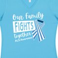 thumbnail image 4 of Inktastic Our Family Fights Together ALS Awareness Women's V-Neck T-Shirt, 4 of 5