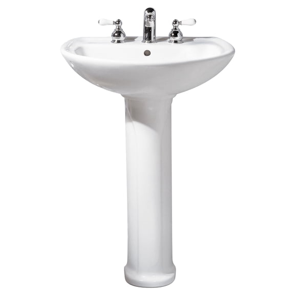 American Standard Cadet Pedestal Combo Bathroom Sink with 8 in. Faucet Centers in White