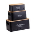 thumbnail image 3 of Caja de almacenamiento de cebolla y patatas, juego de botes de almacenamiento para cocina, a prueba de polvo, contenedor de alimentos frescos para negro, 3 of 9