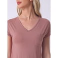 thumbnail image 5 of INSPIRE CHIC Women's Sleep T-Shirt V-Neck Pajamas Top for Nightwear Loungewear L Pink, 5 of 6