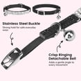 thumbnail image 4 of Miaocao 2 Pack Diamond Cat Collar with Bells and Safety Belt, Adjustable Soft Velvet Kitten Collar with Bling Heart Jewelry, Cute Purple & Pink Cat Collars for Girls & Boys(Neck Girth 8"-10"), 4 of 7