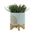 thumbnail image 3 of Sagebrook Home 8" Arch Planter With Stand, Mint, Round, Ceramic, Contemporary, 8"L X 8"W X 9"H, Rainbow, 3 of 7