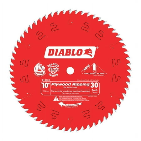 UPC: 0008925136804 | Diablo 10 in. Dia. x 5/8 in. Plywood Ripping TiCo Hi-Density Carbide Saw Blade 30 teeth 1 pc.