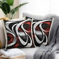 thumbnail image 2 of Modern Seamless Stitching Outdoor Pillow Covers Pack of 2 Black Red Geometric Waterproof Throw Pillow Covers Decorative Cushion Cases for Patio Garden Tent Balcony Couch 20x20 inch, 2 of 8