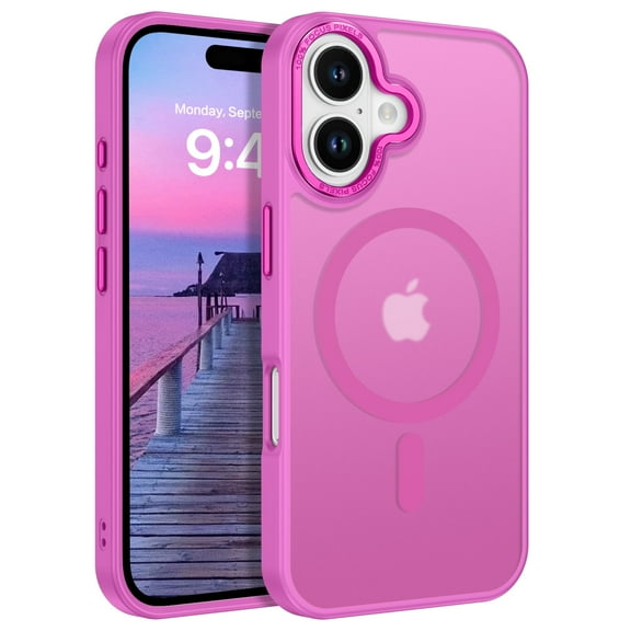 GAOBAO Compatible with iPhone 16 Plus Case, Magnetic Translucent Matte Slim Shockproof Phone case Compatible with MagSafe Women Men Girl Boy Protective Cover, Purple