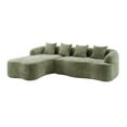 thumbnail image 6 of L-Shape Sectional Sofa with Curved Chaise, Modular Chenille for Apartments, 6 of 24
