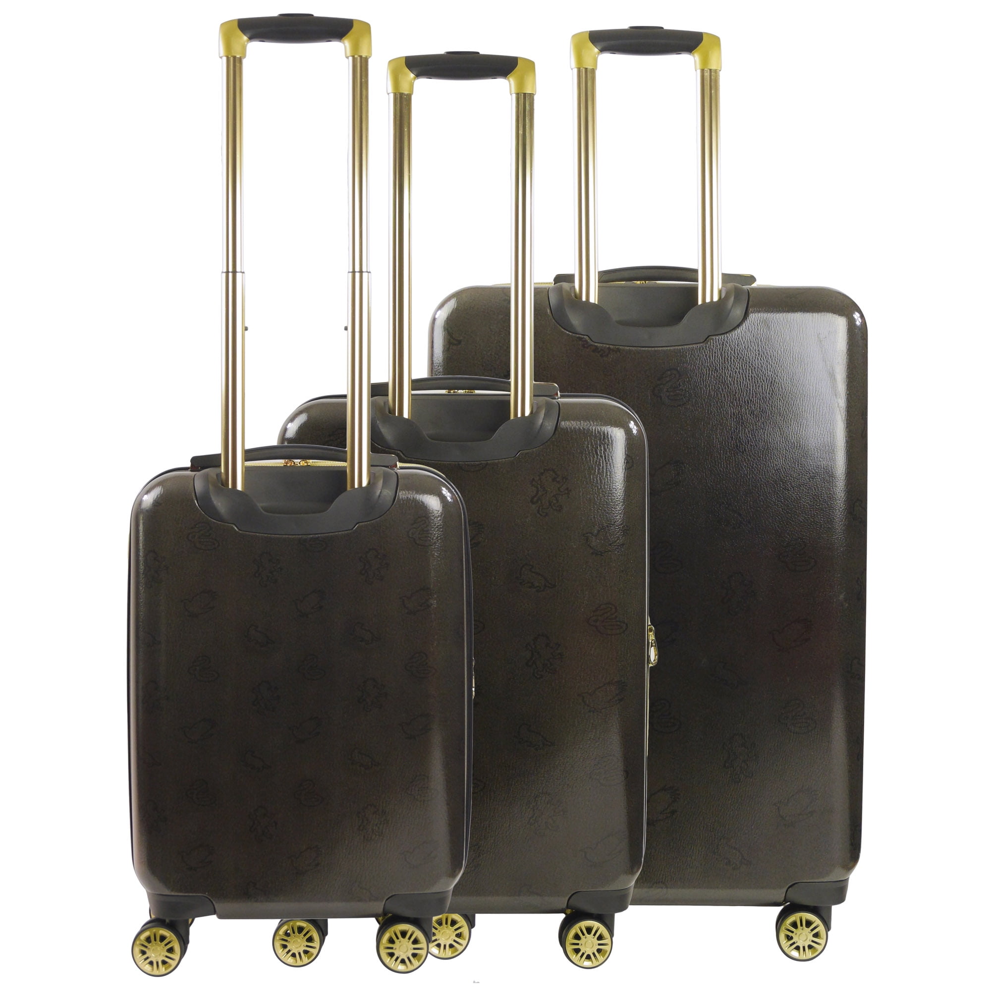 Harry Potter 3 Piece Set Rolling Luggage, Hogwarts Express Hardshell Suitcase with Spinner Wheels, 21, 25 and 29 Inch, Black