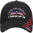 thumbnail image 2 of I Miss The America I Grew Up in Distressed Dad Hat Baseball Caps for Men 90s Washed Denim Adjustable Strapback Baseb, 2 of 7